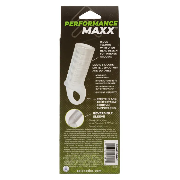 Performance Maxx Liquid Silicone Reversible Sleeve CalExotics Male Sex Toys