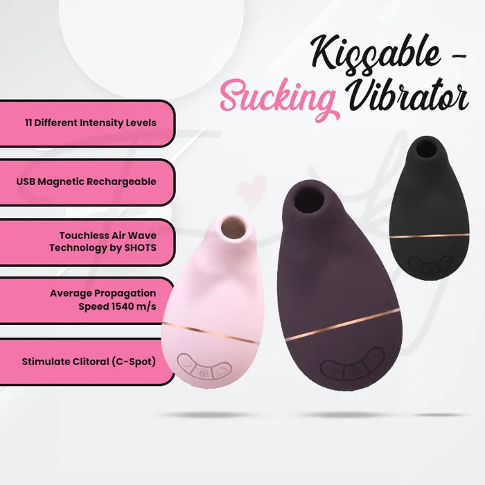 SHOTS Kissable Sucking Vibrator Black SHOTS Vibrators