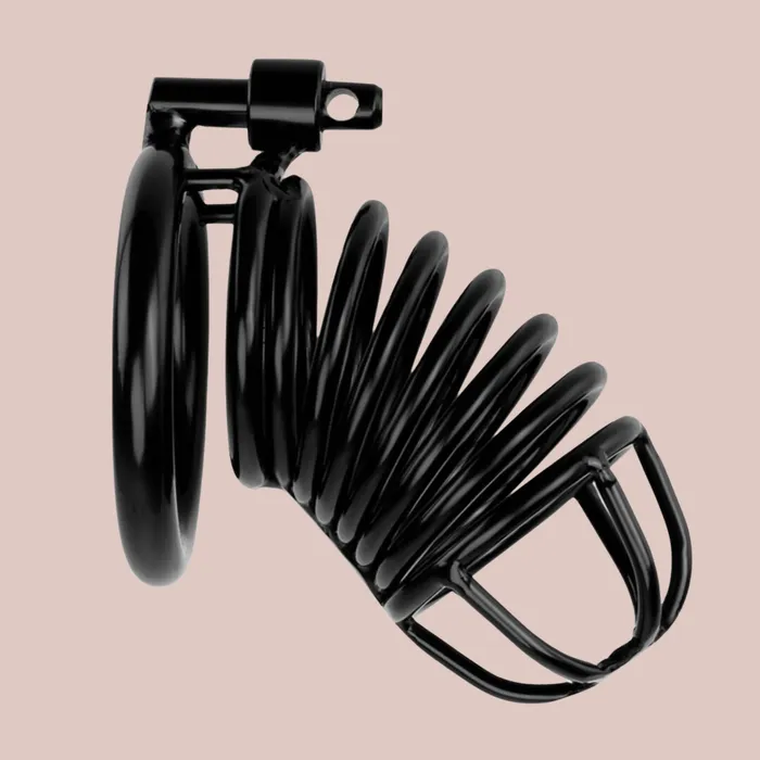 The Black Coil Chastity Cage House of Chastity Male Sex Toys