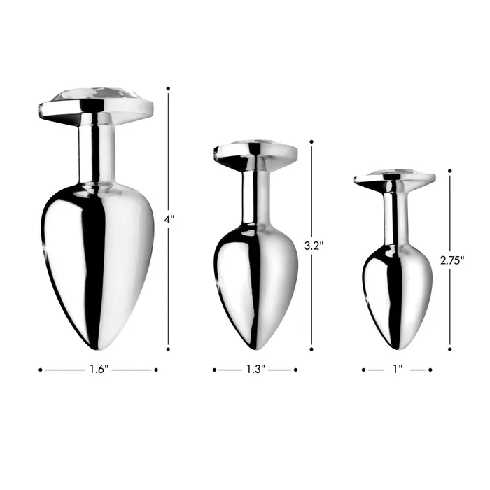 XR Brands Male Sex Toys Clear Gem Anal Plug Large
