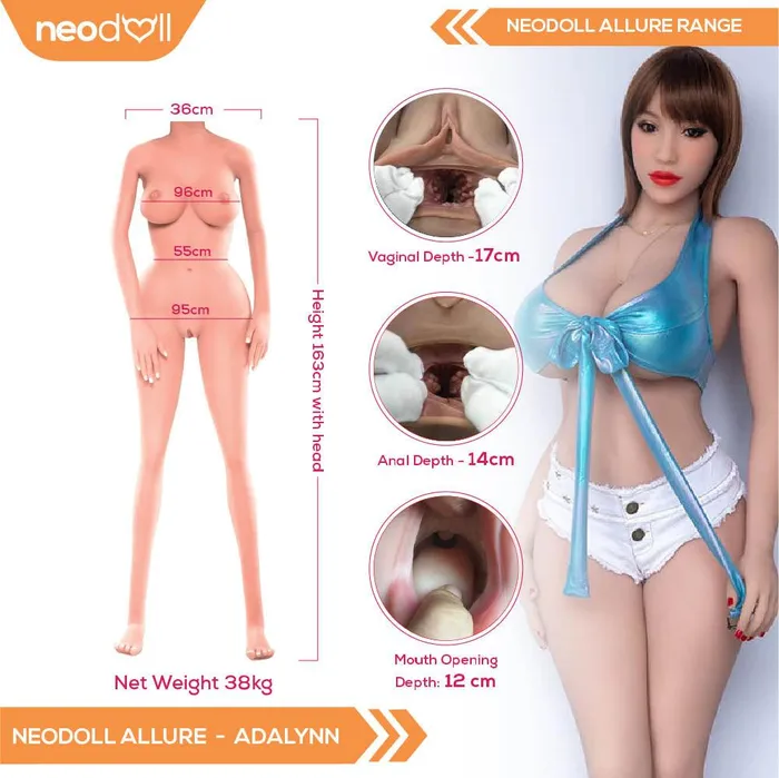 6YE Doll Male Sex Toys Neodoll Allure Adalynn Realistic Sex Doll Fat Body 163cm Tan