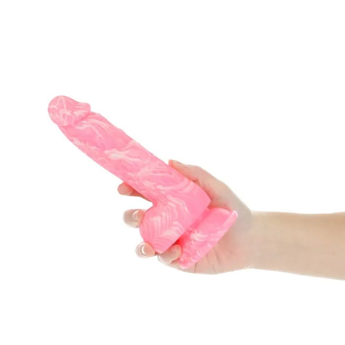 Addiction Dildos Addiction Brandon 75 GlowintheDark Dildo With Balls Pink