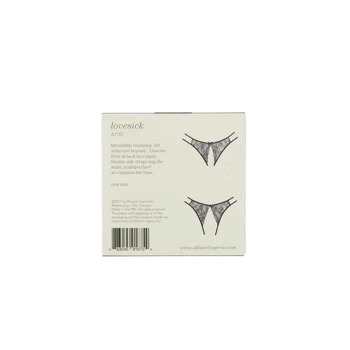 Adore by Allure Lovesick Lace Panty Black OS Allure Anal
