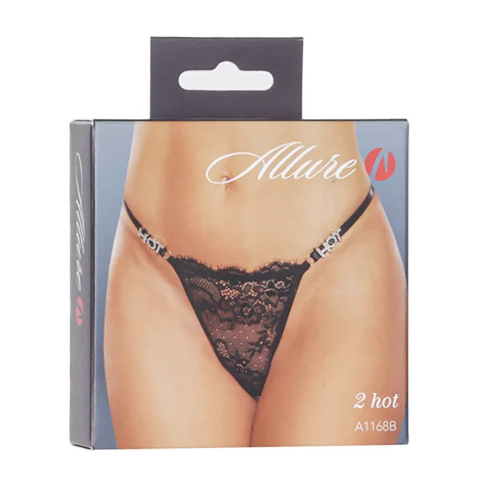 Allure 2 Sexy Thong Black One Size Fits Most Allure Teddies And Bodies