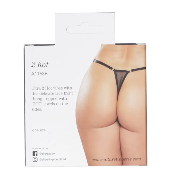 Allure 2 Sexy Thong Black One Size Fits Most Allure Teddies And Bodies