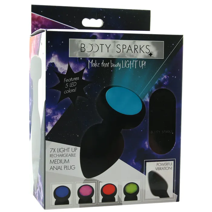 Anal Booty Sparks 7X Light Up Butt Plug in Medium XR Brands Anal Booty Sparks 7X Light Up Butt Plug in Medium XR Brands