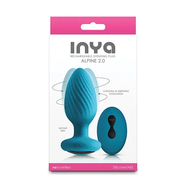 Anal Ns Novelties INC INYA Alpine 20 Gyrating Vibrating Anal Plug wRemote Teal Anal Ns Novelties INC INYA Alpine 20 Gyrating Vibrating Anal Plug wRemote Teal