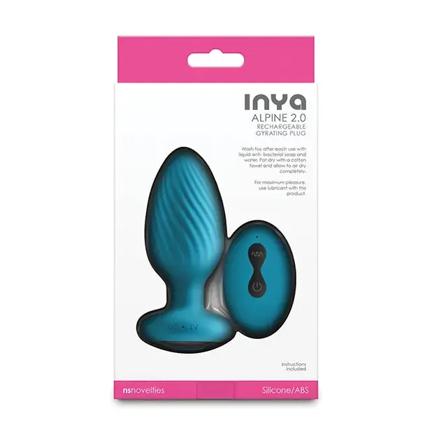 Anal Ns Novelties INC INYA Alpine 20 Gyrating Vibrating Anal Plug wRemote Teal Anal Ns Novelties INC INYA Alpine 20 Gyrating Vibrating Anal Plug wRemote Teal