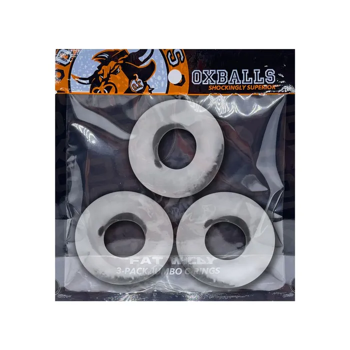 Anal Oxballs Fat Willy 3Pack Jumbo Cockrings Clear Oxballs