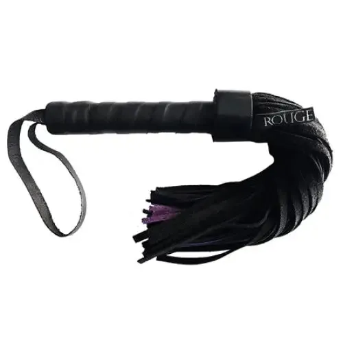 Anal Rouge Rouge Short Suede Flogger Leather Handle BlackPurple