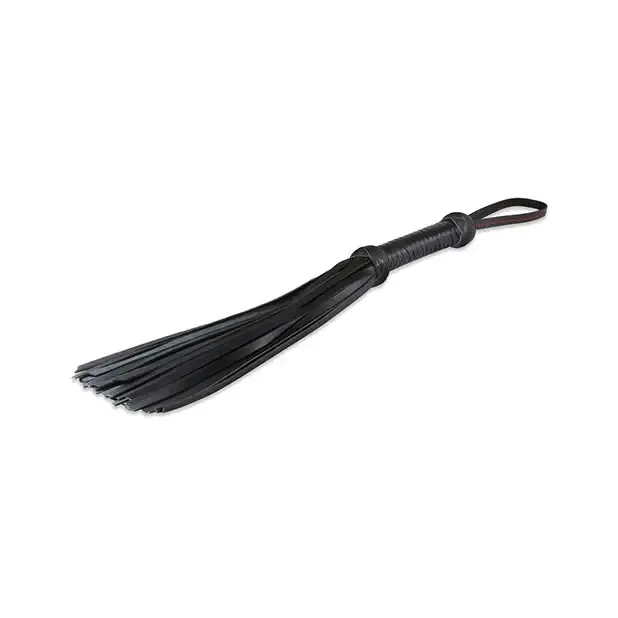 Anal Sultra Leather Sultra 16 Lambskin Twill Weave Grip Flogger Black