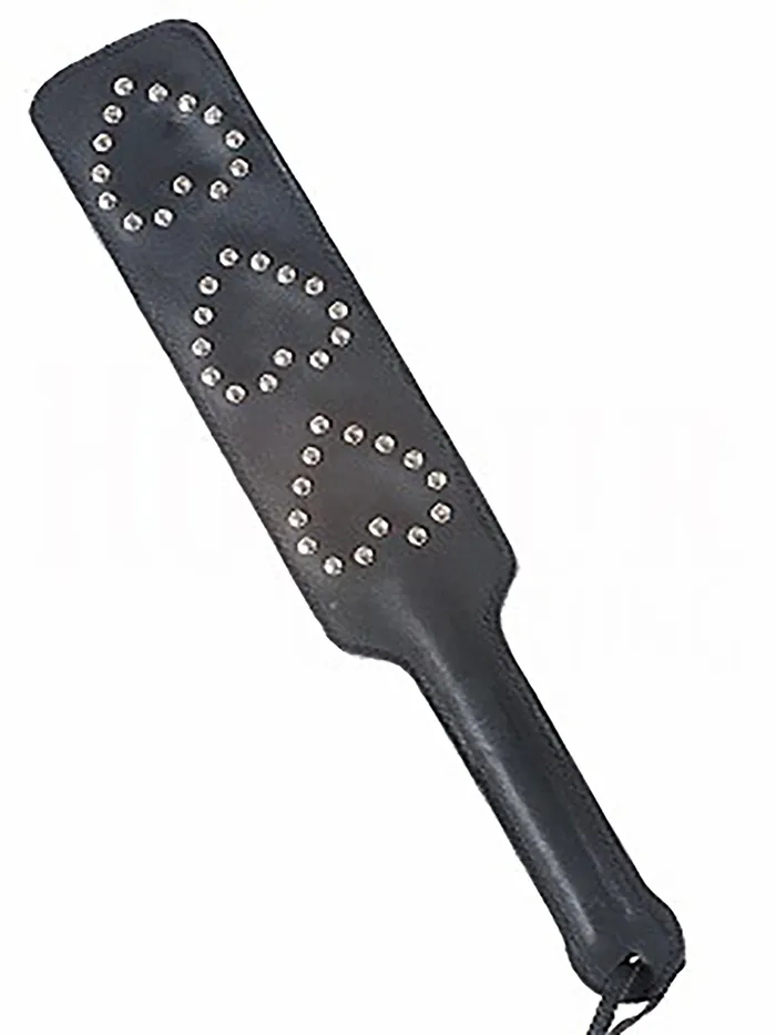 Black Leather Heart Stud Paddle HonourSkintwocom Anal