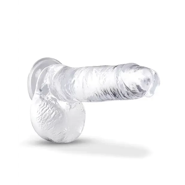 Blush B Yours Plus Rock n Roll 7 in Dildo with Balls Suction Cup Clear Blush Dildos