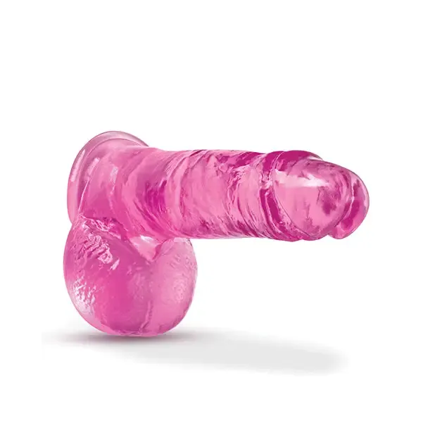 Blush B Yours Plus Rock n Roll 7 in Dildo with Balls Suction Cup Clear Blush Dildos