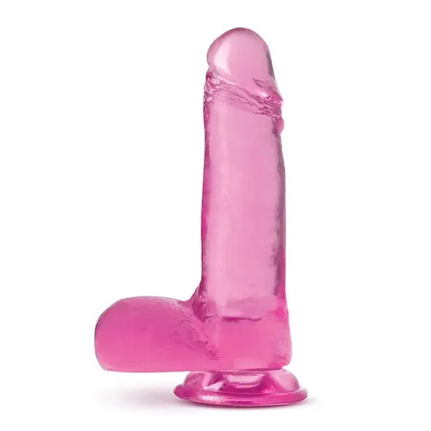 Blush B Yours Plus Rock n Roll 7 in Dildo with Balls Suction Cup Clear Blush Dildos