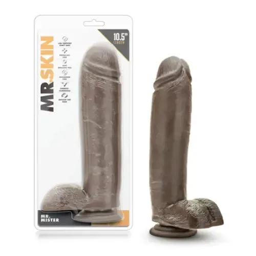 Blush Dildos Blush Dr Skin Mr Mister Realistic 105 in Dildo with Balls Suction Cup Brown