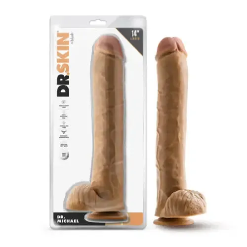 Blush Dr Skin Dr Michael 14 in Dildo with Balls Tan Blush Dildos