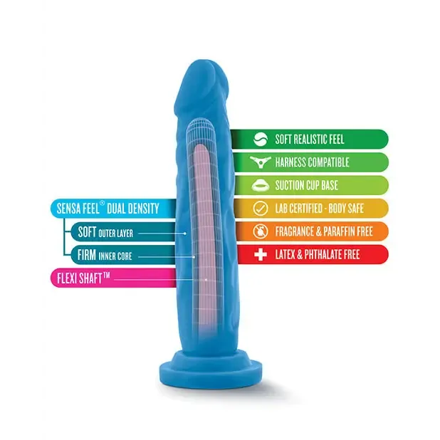 Blush Neo 6 in Dual Density Dildo with Balls Suction Cup Neon Green Blush Dildos Blush Neo 6 in Dual Density Dildo with Balls Suction Cup Neon Green Blush Dildos