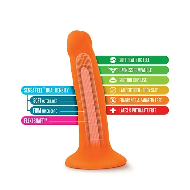 Blush Neo 6 in Dual Density Dildo with Balls Suction Cup Neon Green Blush Dildos Blush Neo 6 in Dual Density Dildo with Balls Suction Cup Neon Green Blush Dildos