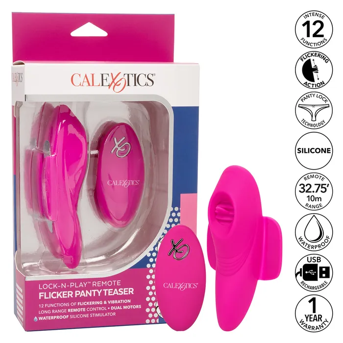 Calexotics LockNPlay Remote Flicker Panty Teaser Pink CalExotics Female Sex Toys