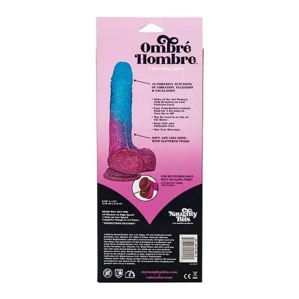 CalExotics Vibrators Naughty Bits Ombre Hombre Vibrating Dildo Multi Color