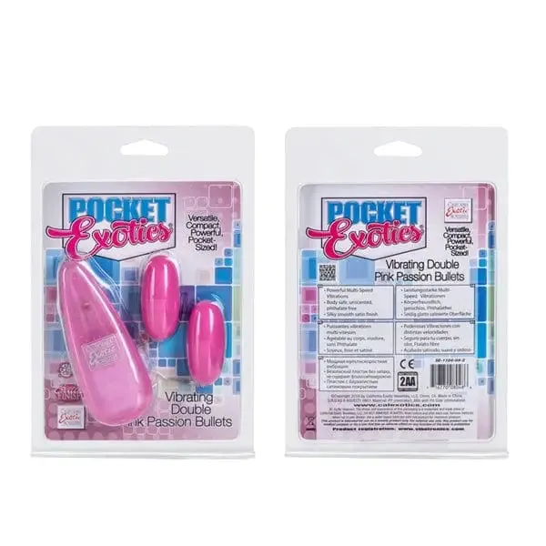 CalExotics Vibrators Pocket Exotics Double Pink Passion Bullet