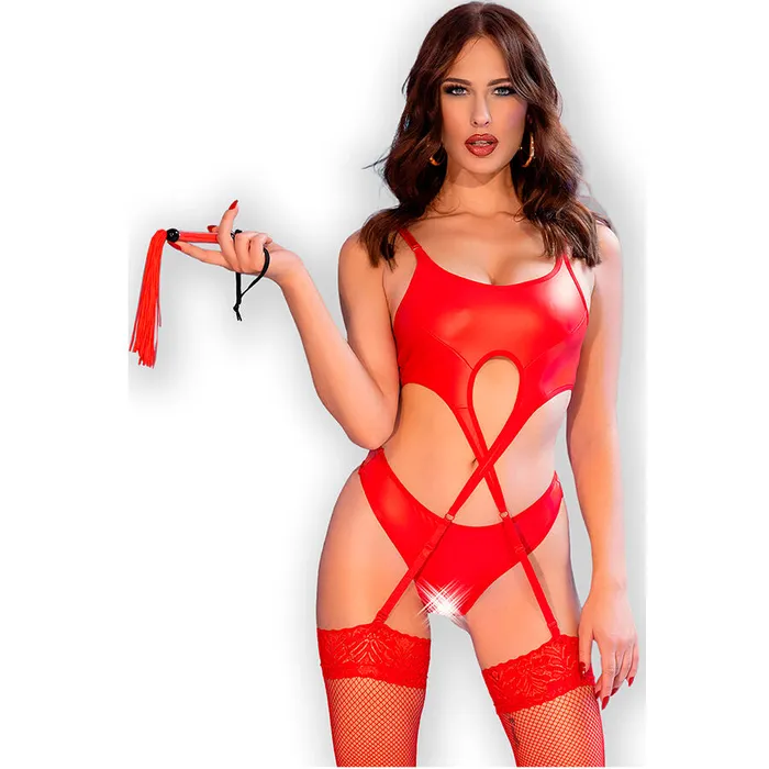 CHILIROSE CR 4625 SET FOUR PIECES CROTCHLESS RED M Lucidtoys Anal