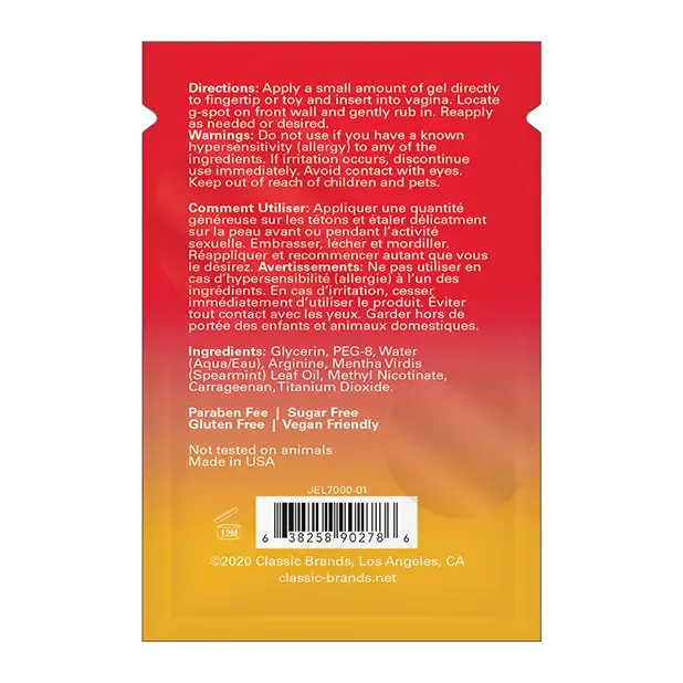 Classic Brands LLC Enhancers Jelique Happy Gee Cooling Pleasure Gel Bulk Pack24 pcs 03 oz Foils