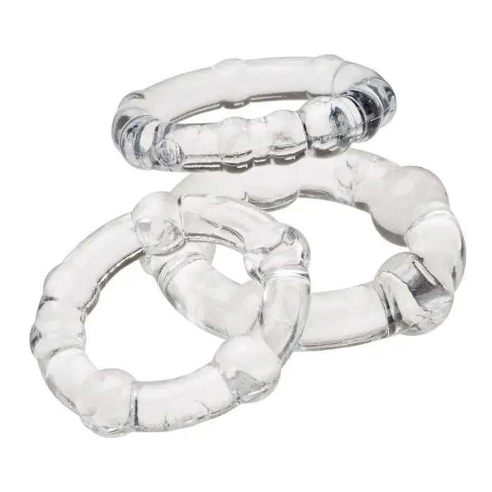 Cloud 9 Novelties Cloud 9 Cockring Combo Beaded Clear Anal