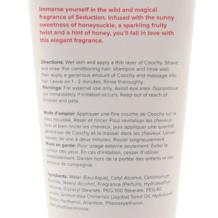 Coochy Shave Cream 125oz370ml in Seduction Classic Erotica Female Sex Toys