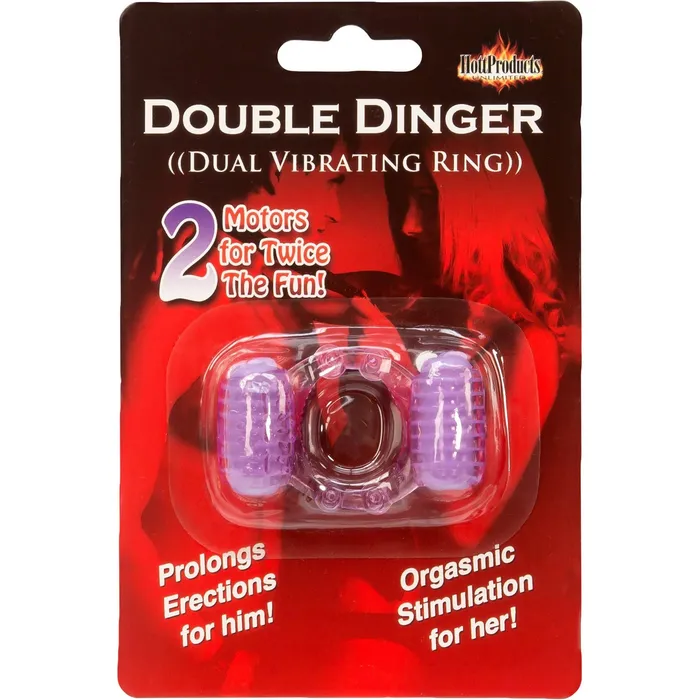 Couples HottProducts Humm Dinger Double Dinger Dual Vibrating Cock Ring Purple HottProducts