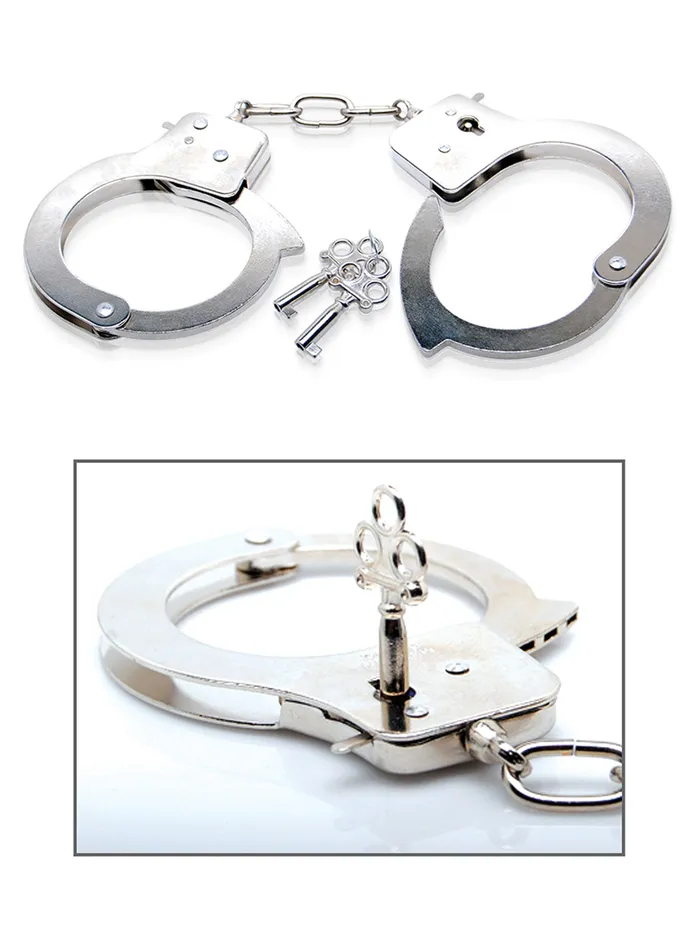 Couples Simple Locking Metal Handcuffs HonourSkintwocom