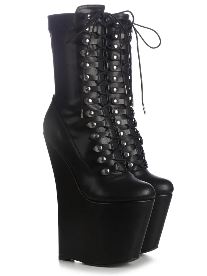 Crypt LaceUp Platform Ankle Boots HonourSkintwocom Couples