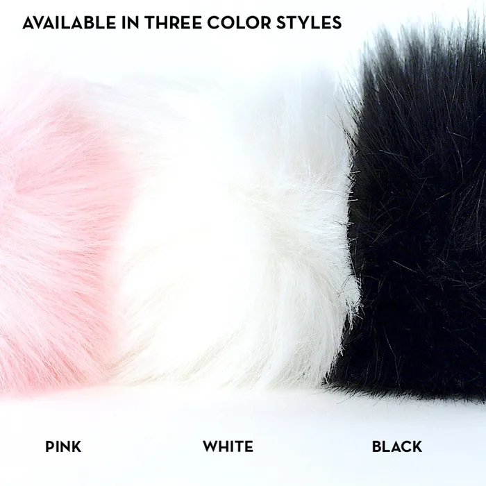 Crystal Delights Vibrators Pink Magnetic Faux Fur Bunny Tail