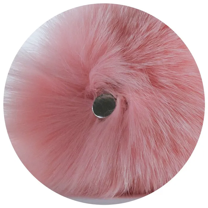 Crystal Delights Vibrators Pink Magnetic Faux Fur Bunny Tail