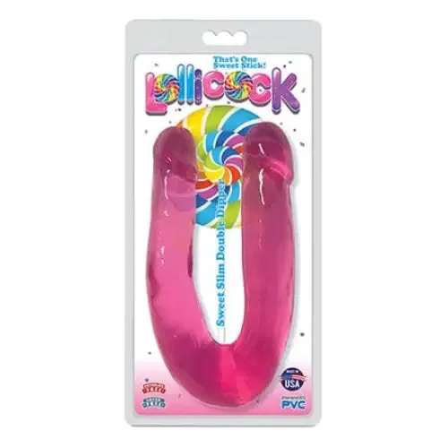 Curve Toys Dildos Lollicock Sweet Slim Double Dipper Cherry