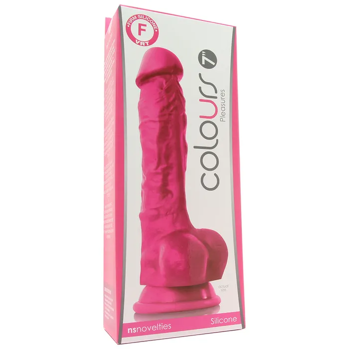 Dildos Colours 7 Inch Firm Silicone Dildo in Pink ns novelties