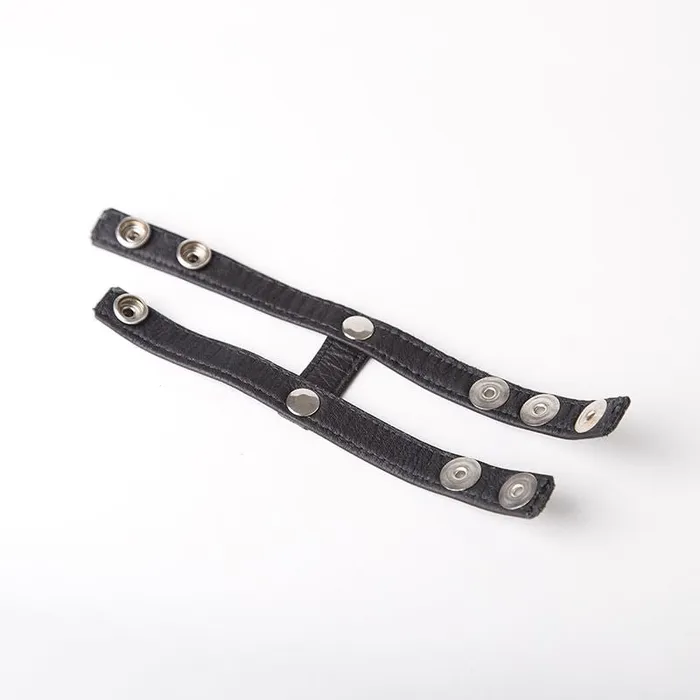 Dildos Fetters Leather Double Cock and Ball Strap