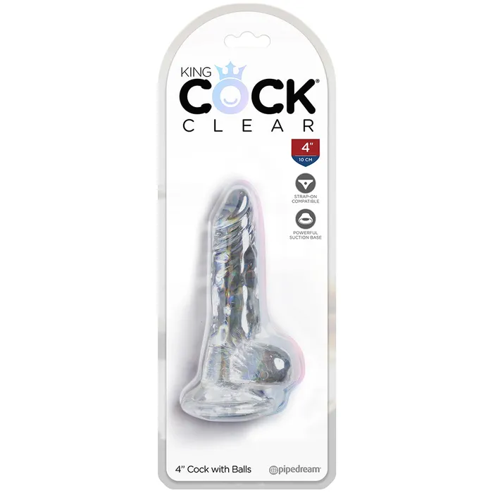 Dildos Pipedream King Cock 4 Inch Ballsy Dildo in Clear