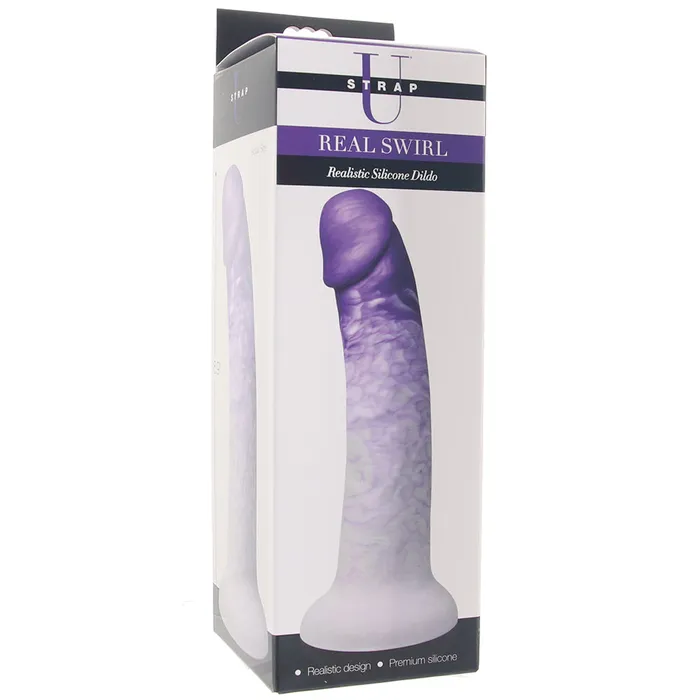 Dildos XR Brands Strap U Real Swirl Silicone Dildo in Purple Dildos XR Brands Strap U Real Swirl Silicone Dildo in Purple