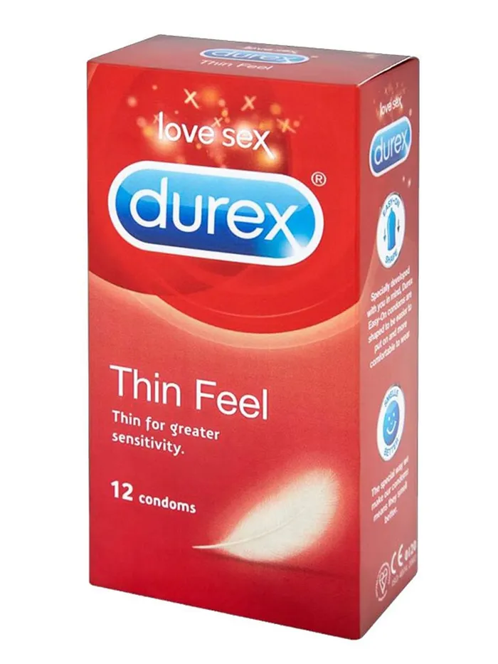 Durex Thin Feel Condoms 12 Pack HonourSkintwocom Female Sex Toys