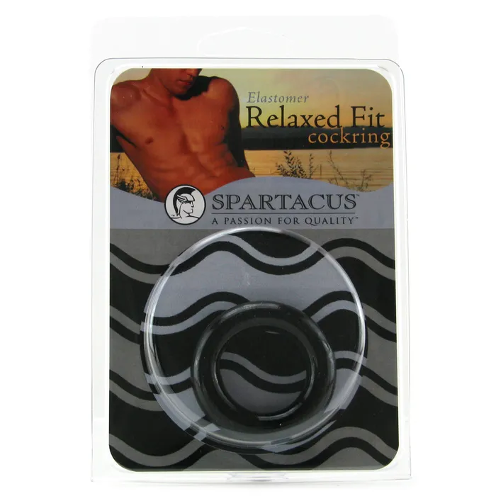 Elastomer Cock Ring Relaxed Fit in Black Spartacus Male Sex Toys Elastomer Cock Ring Relaxed Fit in Black Spartacus Male Sex Toys