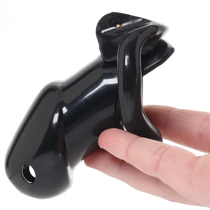 Electric Eel Anal Lockmaster 4 Inch Side Lock Resin Cock Cage in Black