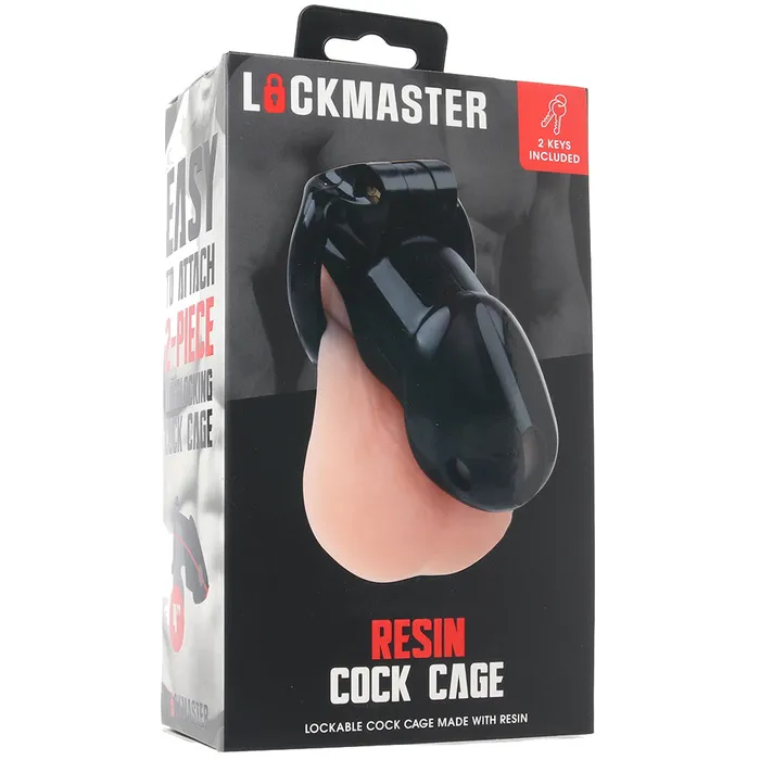 Electric Eel Anal Lockmaster 4 Inch Side Lock Resin Cock Cage in Black