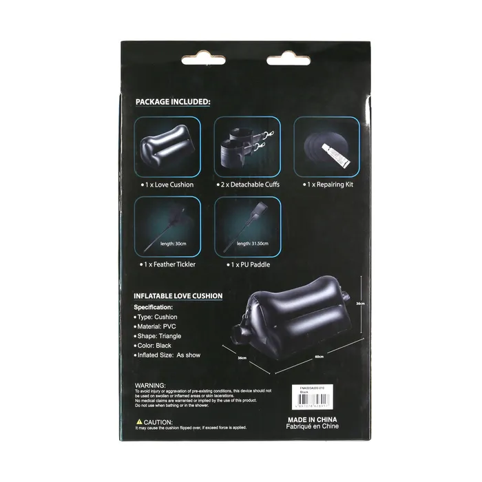 Excellent Power Anal Excellent Power Dark Magic Inflatable Love Cushion with Cuffs Black