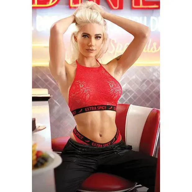 Female Sex Toys Fantasy Lingerie Vibes Extra Spicy Halter Bralette Cheeky Panty
