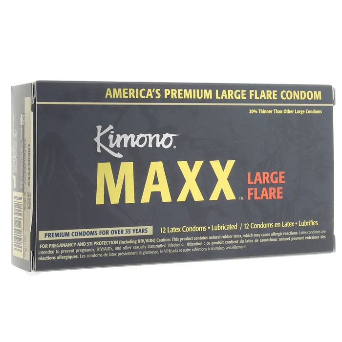 Female Sex Toys Kimono Kimono MAXX Large Flare Condoms in 12 Pack