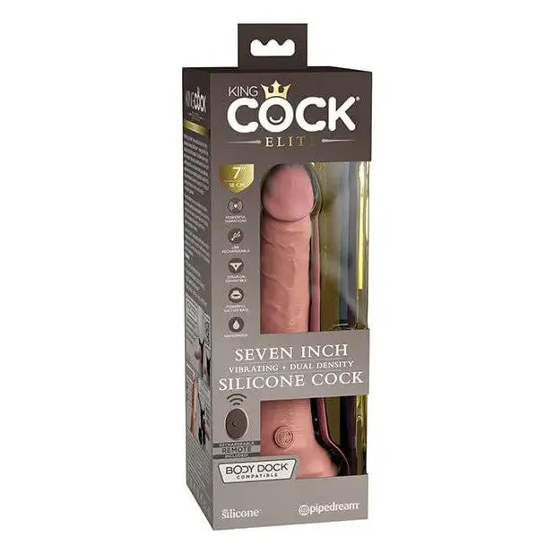 Female Sex Toys King Cock Elite King Cock Elite 7 Dual Density Vibrating Silicone Cock Wremote