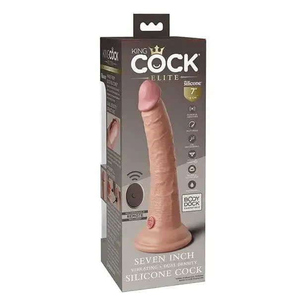 Female Sex Toys King Cock Elite King Cock Elite 7 Dual Density Vibrating Silicone Cock Wremote