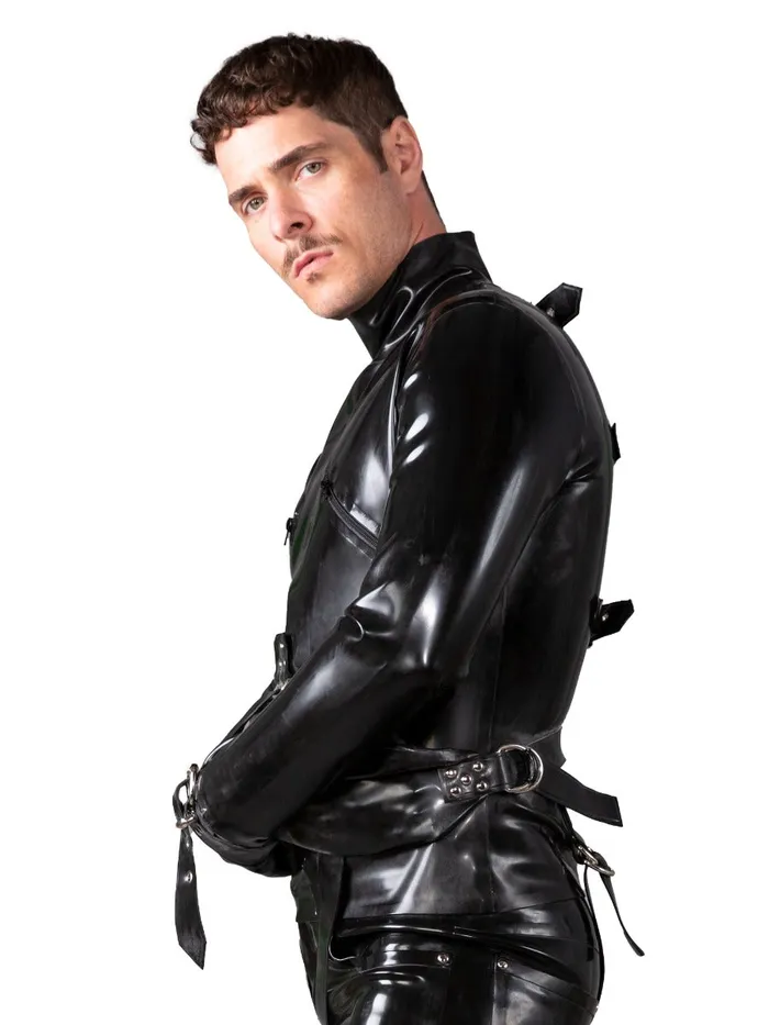 Female Sex Toys Latex Deluxe Straitjacket with Arm Binding Strap HonourSkintwocom